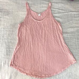 Striped rounded bottom tank top